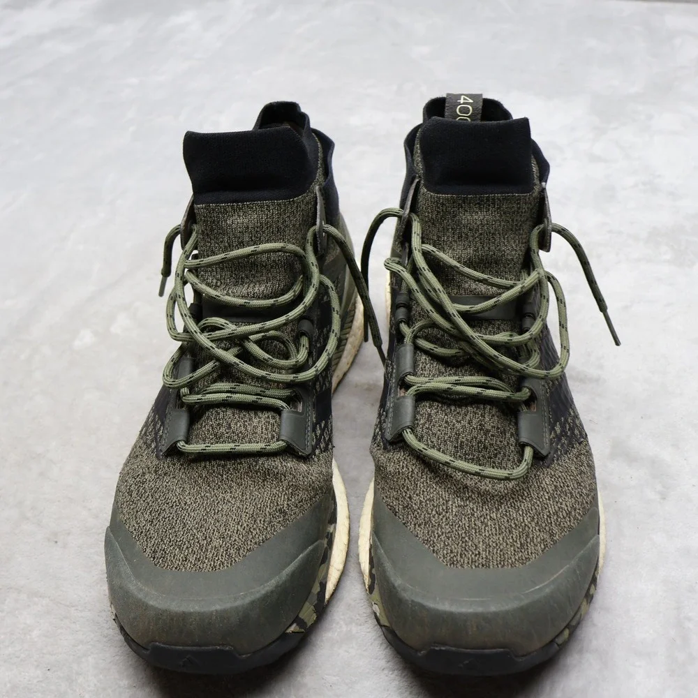 Adidas Mens 12 Athletic Shoes Green Camo Terrex Free Hiker Boost Trail Trekking